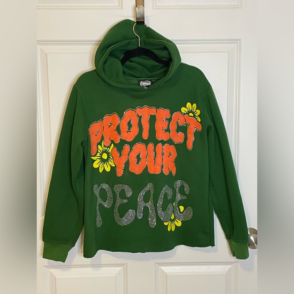 Euphoric 777 Protect Your Peace Y2K Graphic Hoodie S